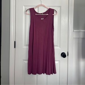 Auselily Sleeveless Purple T-Shirt Dress